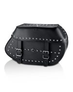 35L - Legacy Extra Large Studded Leather Motorcycle Saddlebags for Indian Scout Bobber
