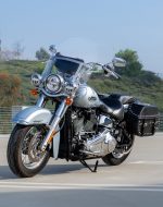 35L - Legacy Extra Large Studded Leather Motorcycle Saddlebags for Harley Softail Heritage FLHC/S - Image 3
