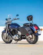 28L - Panzer Medium Hard Mount Honda Shadow 1100 Sabre Leather Motorcycle Saddlebags - Image 3
