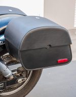 28L - Panzer Medium Hard Mount Honda Shadow 750 Ace Leather Motorcycle Saddlebags - Image 5