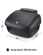 44L - Premium Extra Large Kawasaki Leather Wrapped Hard Motorcycle Trunk - Image 3