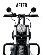 Viking Warlock 12" Pullback Handlebar Risers for Harley Dyna Switchback FLD Gloss Black - Image 4
