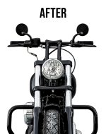 Viking Warlock 8" Pullback Handlebar Risers for Harley Dyna Super Glide FXD/I Gloss Black - Image 4